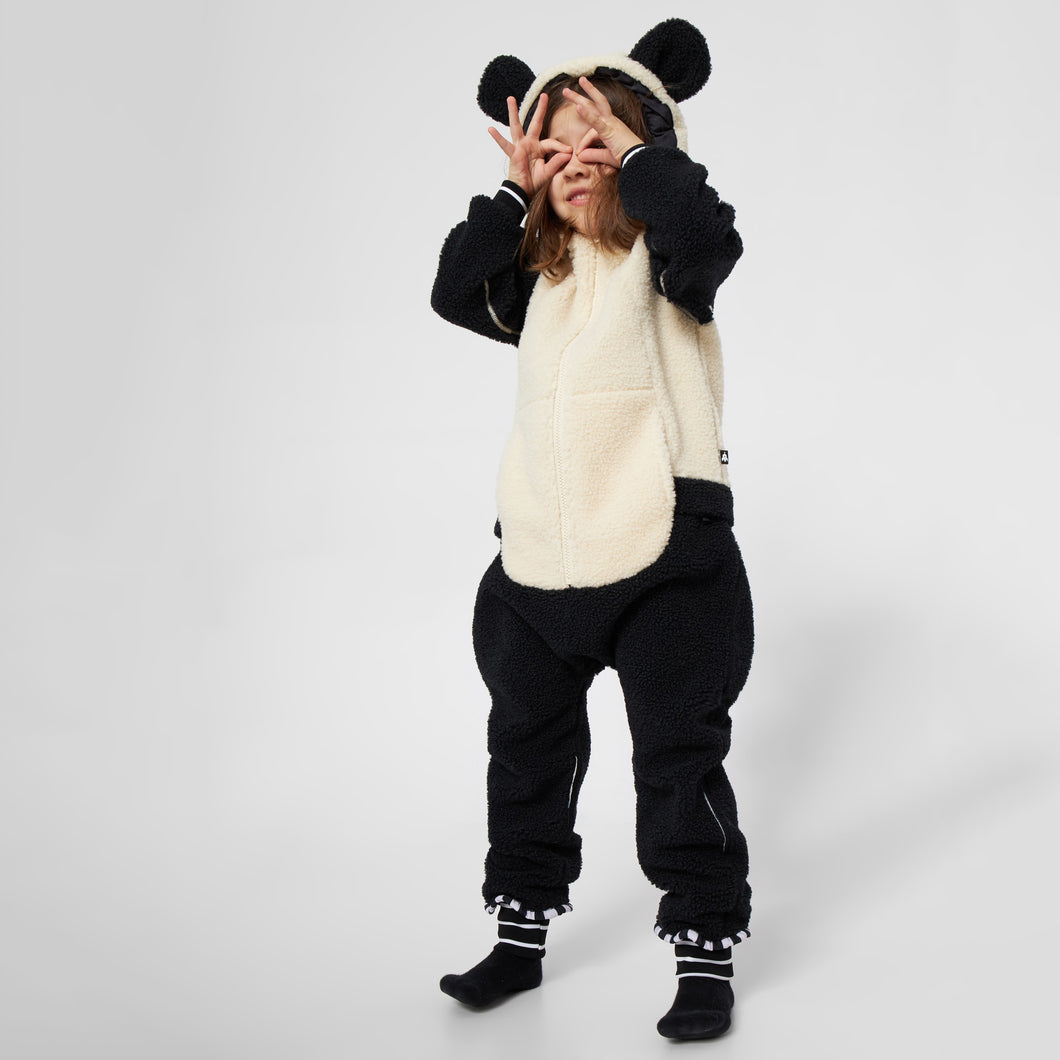 PANDO Panda Overall aus Teddyfleece