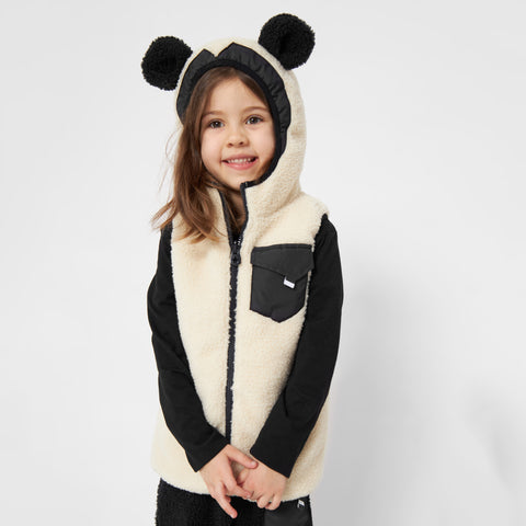 PANDO Panda reversible vest with teddy fleece