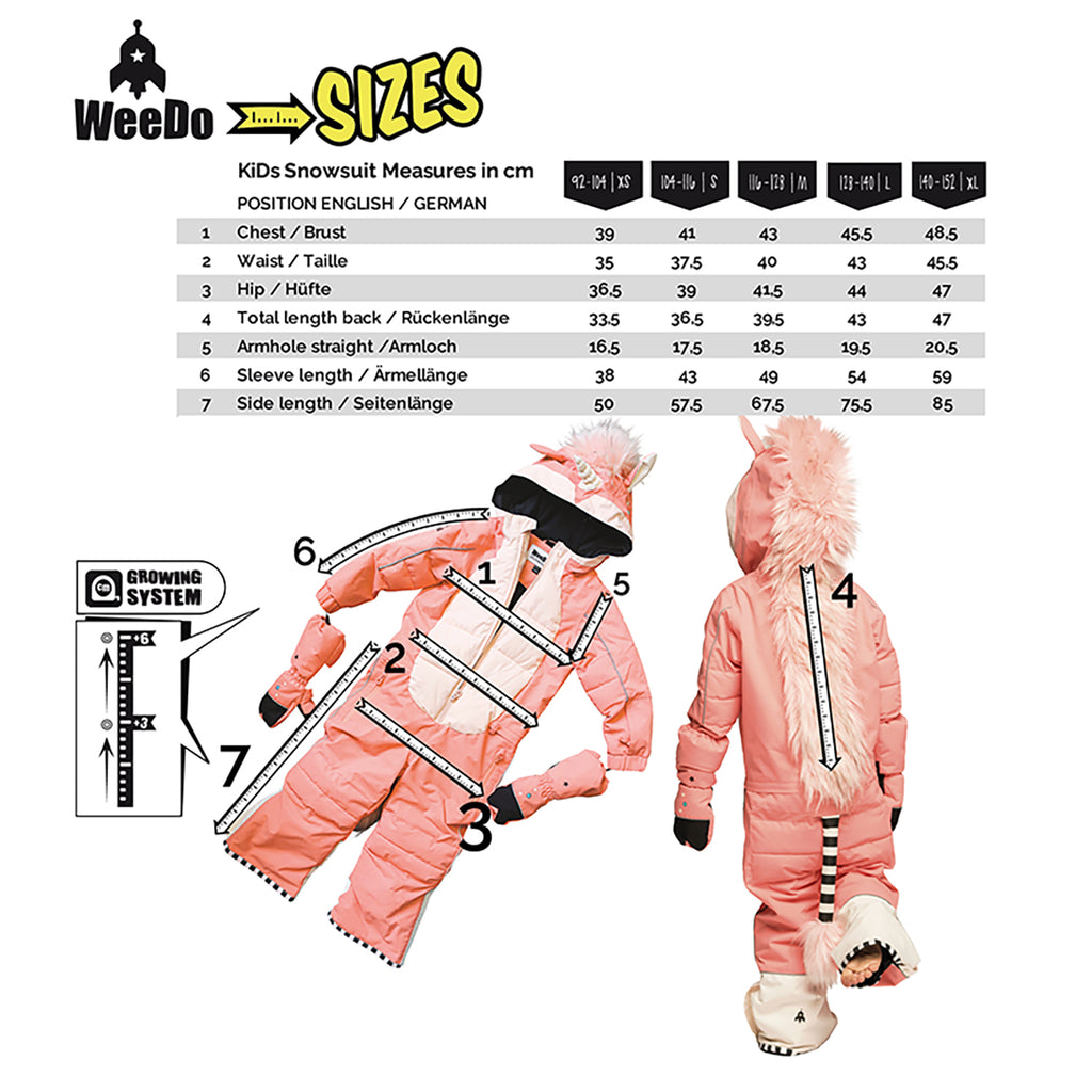 UNIDO GOLD Einhorn Schneeanzug – WeeDo funwear GmbH